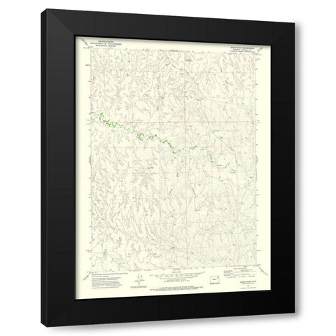 Bogie Draw Wyoming Quad - USGS 1971 Black Modern Wood Framed Art Print with Double Matting by USGS