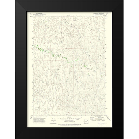 Bogie Draw Wyoming Quad - USGS 1971 Black Modern Wood Framed Art Print by USGS