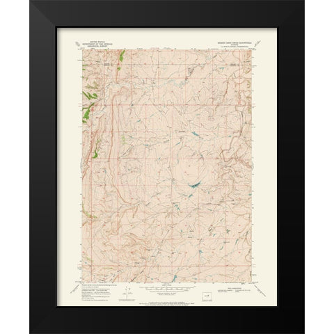 Broken Horn Creek Wyoming Quad - USGS 1968 Black Modern Wood Framed Art Print by USGS