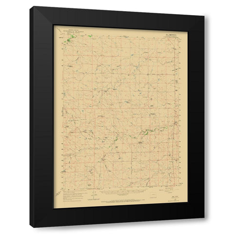 Bill Wyoming Quad - USGS 1959 Black Modern Wood Framed Art Print with Double Matting by USGS