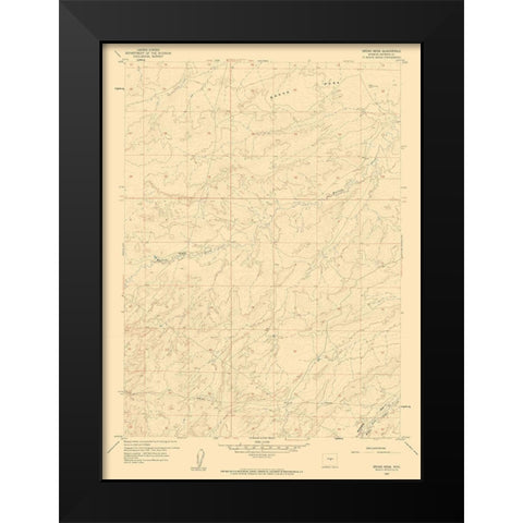 Broad Mesa Wyoming Quad - USGS 1959 Black Modern Wood Framed Art Print by USGS