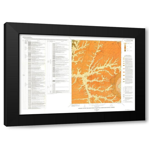 Burley Draw Quad Wyoming - Roehler 1974 Black Modern Wood Framed Art Print with Double Matting by Roehler