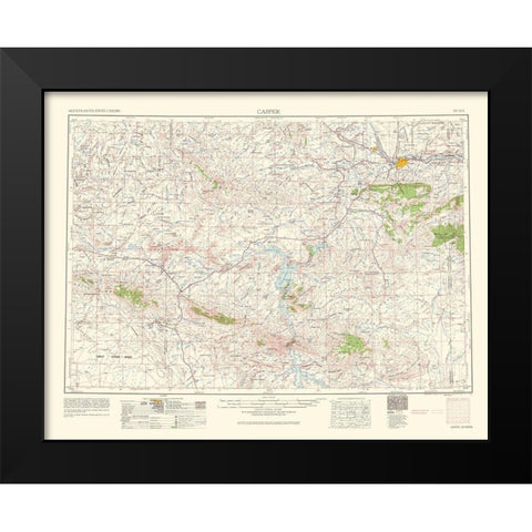 Casper Wyoming Quad - USGS 1962 Black Modern Wood Framed Art Print by USGS