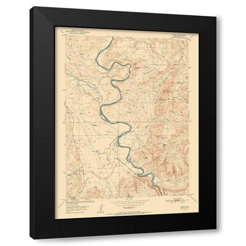 Cassa Wyoming Quad - USGS 1952 Black Modern Wood Framed Art Print by USGS