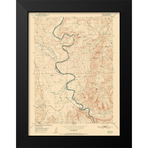 Cassa Wyoming Quad - USGS 1952 Black Modern Wood Framed Art Print by USGS