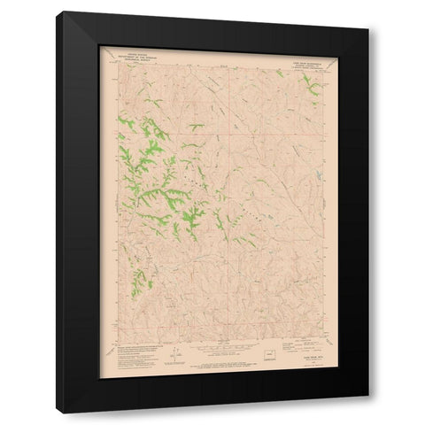 Carr Draw Wyoming Quad - USGS 1972 Black Modern Wood Framed Art Print with Double Matting by USGS