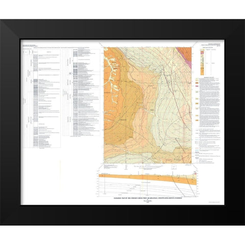 Chicken Creek West Quad Wyoming - Roehler 1967 Black Modern Wood Framed Art Print by Roehler