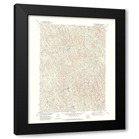 Coyer Reservoir Wyoming Quad - USGS 1972 Black Modern Wood Framed Art Print with Double Matting by USGS