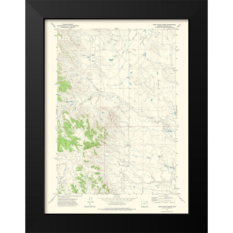 Coon Track Creek Wyoming Quad - USGS 1971 Black Modern Wood Framed Art Print by USGS