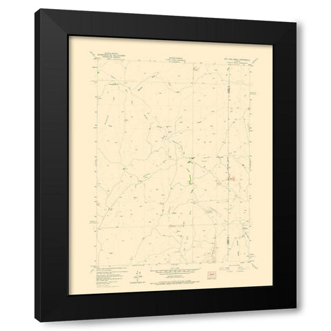 Dry Fork Ranch Wyoming Quad - USGS 1973 Black Modern Wood Framed Art Print with Double Matting by USGS