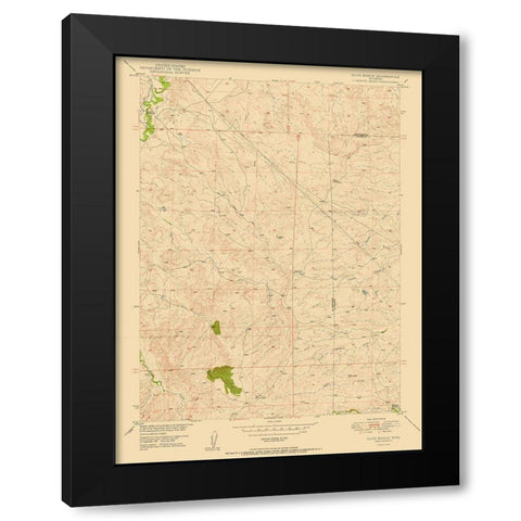 Dilts Ranch Wyoming Quad - USGS 1950 Black Modern Wood Framed Art Print with Double Matting by USGS