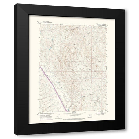 Dugout Ranch Wyoming Quad - USGS 1973 Black Modern Wood Framed Art Print with Double Matting by USGS