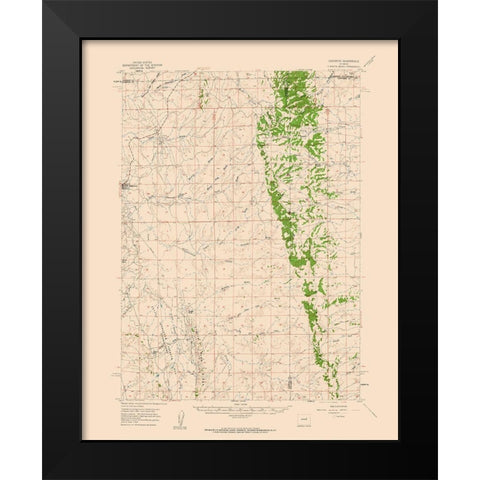 Edgerton Wyoming Quad - USGS 1959 Black Modern Wood Framed Art Print by USGS