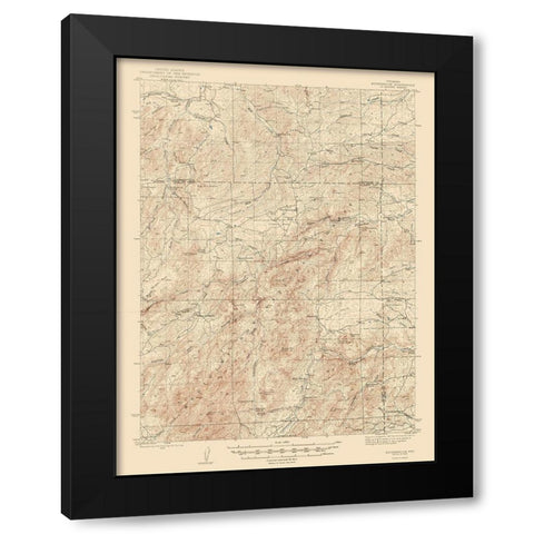 Esterbrook Wyoming Quad - USGS 1945 Black Modern Wood Framed Art Print by USGS