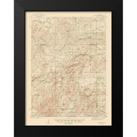 Esterbrook Wyoming Quad - USGS 1945 Black Modern Wood Framed Art Print by USGS