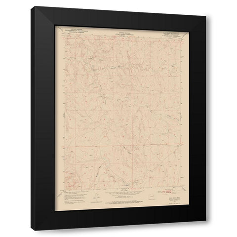 Fats Draw Wyoming Quad - USGS 1953 Black Modern Wood Framed Art Print with Double Matting by USGS
