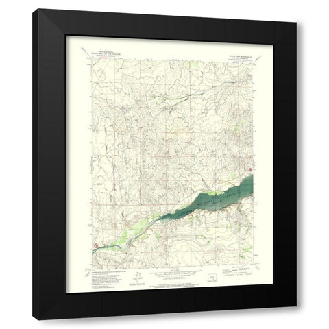 Ferris Lake Wyoming Quad - USGS 1971 Black Modern Wood Framed Art Print by USGS