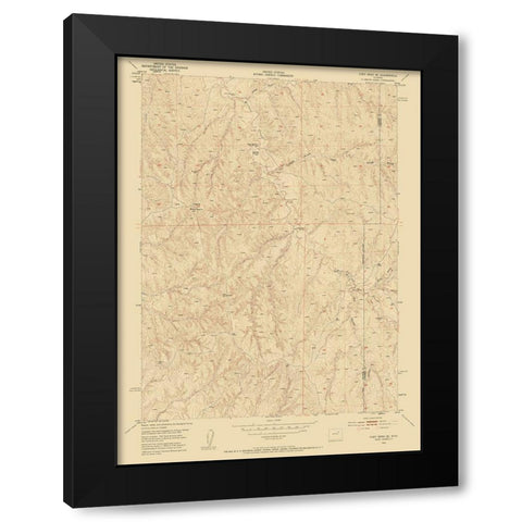 Fort Reno Wyoming Quad - USGS 1953 Black Modern Wood Framed Art Print with Double Matting by USGS