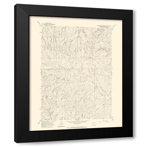 Fourmile Reservoir Wyoming Quad - USGS 1961 Black Modern Wood Framed Art Print by USGS