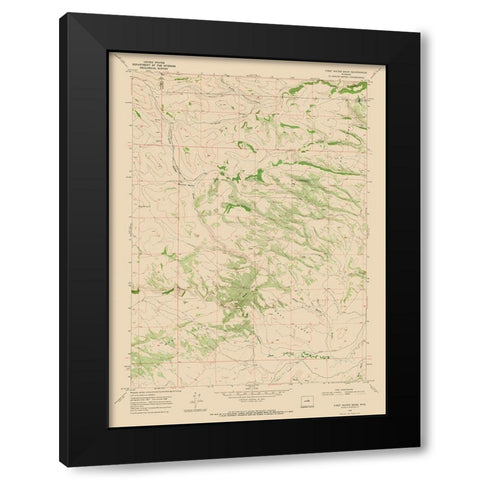 First Water Draw Wyoming Quad - USGS 1968 Black Modern Wood Framed Art Print by USGS