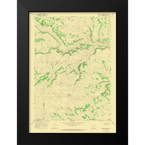 Gordon Creek Wyoming Quad - USGS 1967 Black Modern Wood Framed Art Print by USGS