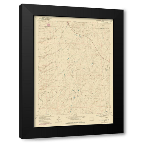 Government Creek Wyoming Quad - USGS 1968 Black Modern Wood Framed Art Print with Double Matting by USGS