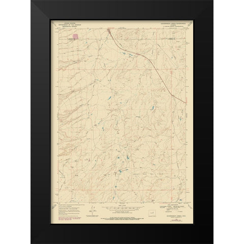 Government Creek Wyoming Quad - USGS 1968 Black Modern Wood Framed Art Print by USGS
