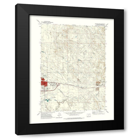 East Gillette Wyoming Quad - USGS 1971 Black Modern Wood Framed Art Print with Double Matting by USGS