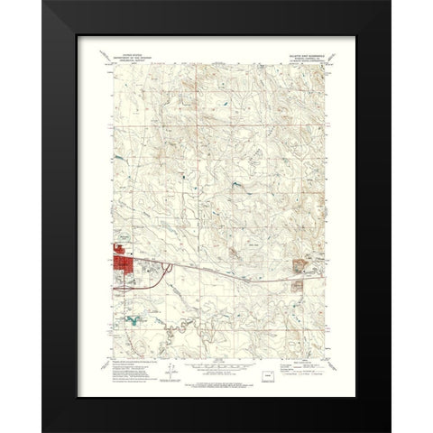 East Gillette Wyoming Quad - USGS 1971 Black Modern Wood Framed Art Print by USGS