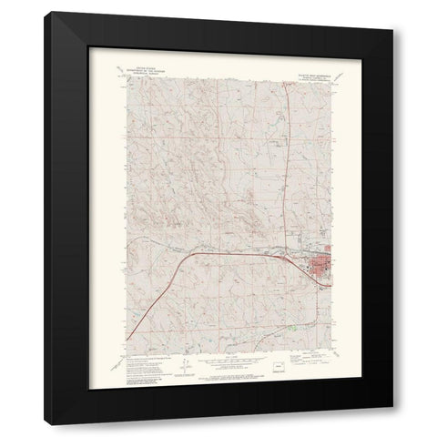 West Gillette Wyoming Quad - USGS 1971 Black Modern Wood Framed Art Print by USGS