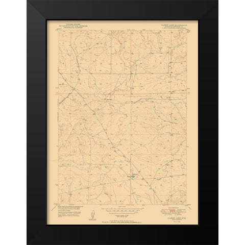 Gilbert Lake Wyoming Quad - USGS 1950 Black Modern Wood Framed Art Print by USGS