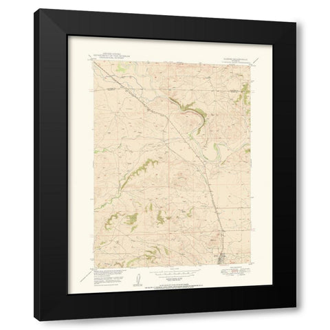 Glendo Wyoming Quad - USGS 1949 Black Modern Wood Framed Art Print with Double Matting by USGS