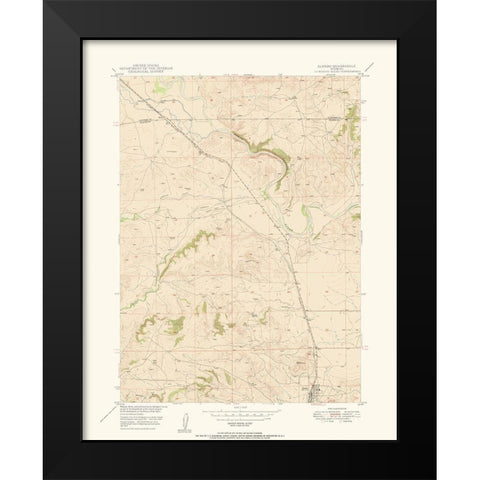 Glendo Wyoming Quad - USGS 1949 Black Modern Wood Framed Art Print by USGS