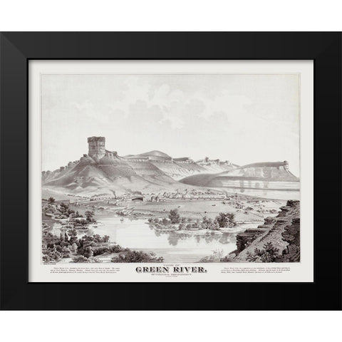 Green River Wyoming - Glover 1875 Black Modern Wood Framed Art Print by Glover