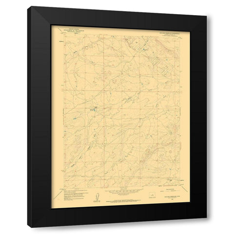 Gaylord Reservoir Wyoming Quad - USGS 1959 Black Modern Wood Framed Art Print with Double Matting by USGS