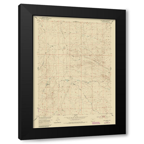 Love Ranch Wyoming Quad - USGS 1952 Black Modern Wood Framed Art Print with Double Matting by USGS