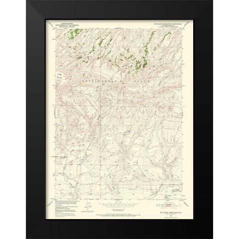Mc Cleary Reservoir Wyoming Quad - USGS 1951 Black Modern Wood Framed Art Print by USGS
