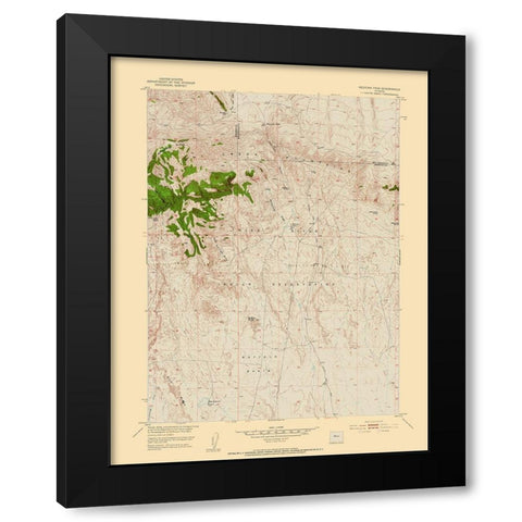 Mexican Pass Wyoming Quad - USGS 1951 Black Modern Wood Framed Art Print by USGS