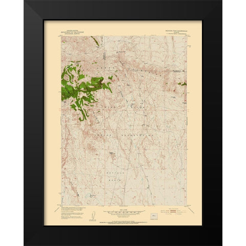 Mexican Pass Wyoming Quad - USGS 1951 Black Modern Wood Framed Art Print by USGS