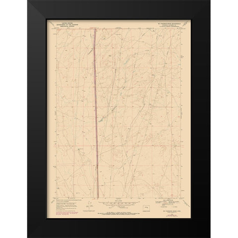Mc Pherson Draw Wyoming Quad - USGS 1968 Black Modern Wood Framed Art Print by USGS
