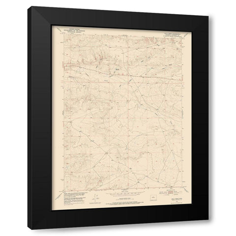 Ocla Draw Wyoming Quad - USGS 1952 Black Modern Wood Framed Art Print by USGS