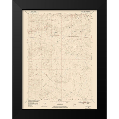 Ocla Draw Wyoming Quad - USGS 1952 Black Modern Wood Framed Art Print by USGS