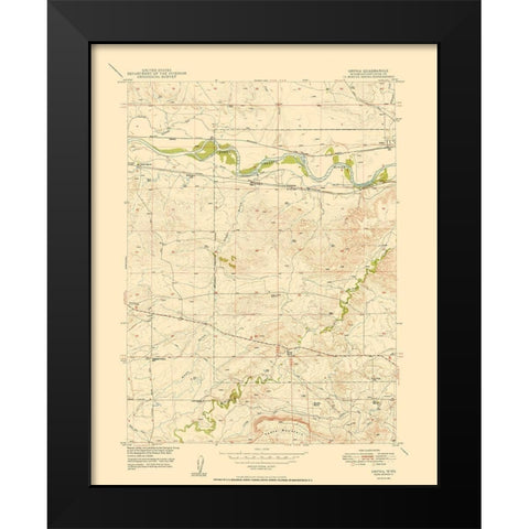 Orpha Wyoming Quad - USGS 1949 Black Modern Wood Framed Art Print by USGS