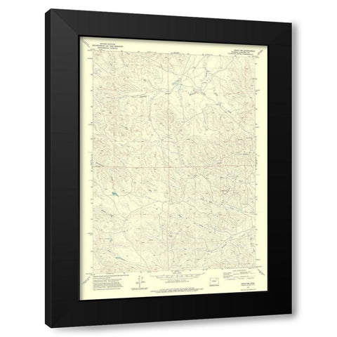 North West Oriva Wyoming Quad - USGS 1971 Black Modern Wood Framed Art Print with Double Matting by USGS