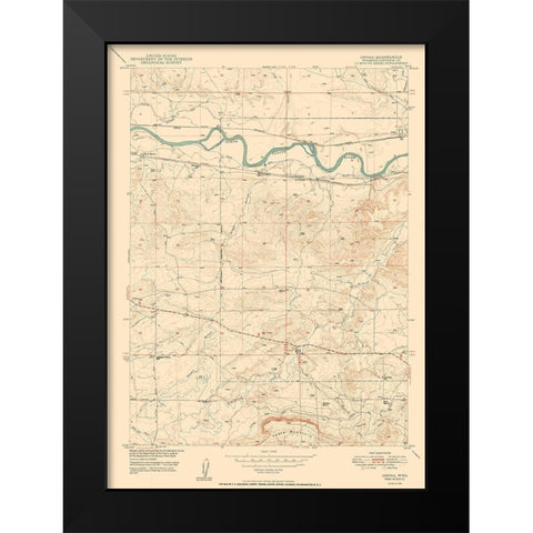 Orpha Wyoming Quad - USGS 1950 Black Modern Wood Framed Art Print by USGS