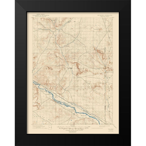 Patrick Wyoming Sheet - USGS 1946 Black Modern Wood Framed Art Print by USGS