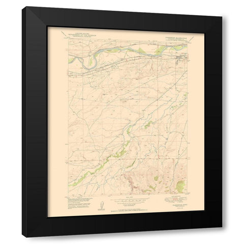 Parkerton Wyoming Quad - USGS 1950 Black Modern Wood Framed Art Print with Double Matting by USGS