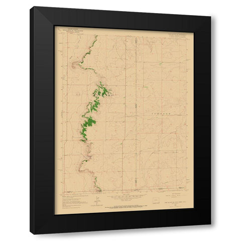 Pine Bluffs Wyoming Quad - USGS 1963 Black Modern Wood Framed Art Print with Double Matting by USGS