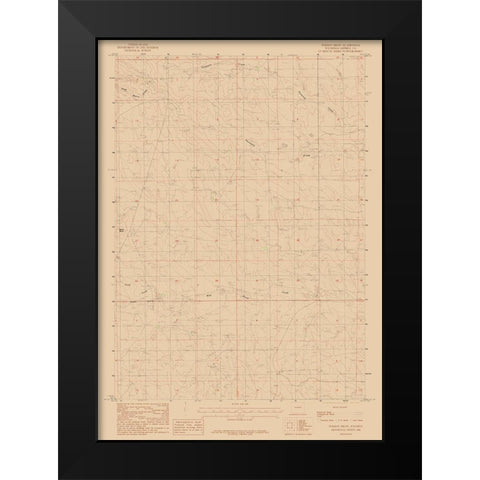 Persson Draw Wyoming Quad - USGS 1984 Black Modern Wood Framed Art Print by USGS