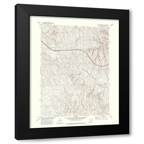Ploessers Draw Wyoming Quad - USGS 1972 Black Modern Wood Framed Art Print with Double Matting by USGS